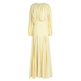 Ruched Contrast Round Neck Maxi Dress-boutique