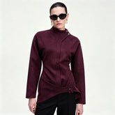 Asymmetric Solid Tailored Blazer-boutique