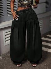 Women's Plus Size Pleated Balloon Jeans