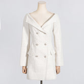 Fashion Long Sleeve Double Breasted Mini Dress