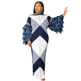 Women's Printed Pleated Maxi Dress