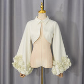 Floral Applique Flare Sleeve Jacket-boutique