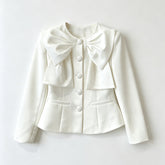 Women's Bow Tie Cropped Jacket-boutique