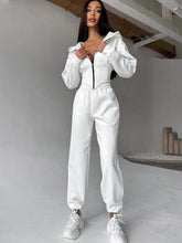 Shaped Waist Zip Hoodie and Pants Set