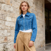 Slim Fit Cropped Denim Jacket