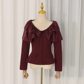 Off Shoulder Cropped Jacket-boutique