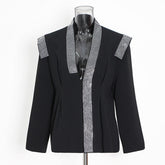 Rhinestone Patchwork Oversized Blazer-boutique