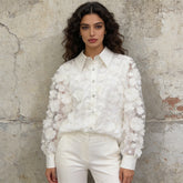 3D Floral Button Up Shirt