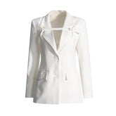 Slim Fit Long Sleeve Tailored Blazer-boutique