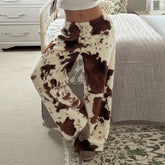Women's Printed Fleece Wide Leg Pants