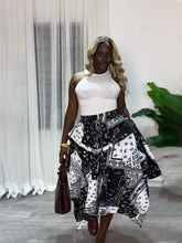 Asymmetric Elastic Waist Maxi Skirt