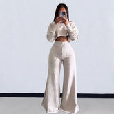 Casual Long Sleeve Top and Pants Set
