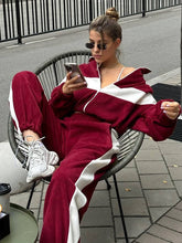 Color Block Zip Hoodie and Jogger Pants Set