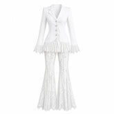 Lace Blazer and Flare Pants Set-boutique