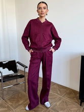 Zip Bomber Jacket and Straight Leg Pants Set