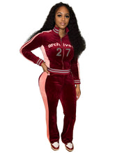 Embroidered Velvet Jacket and Flare Pants Set