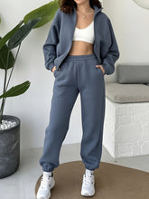 Zip Hoodie and Casual Pants Set