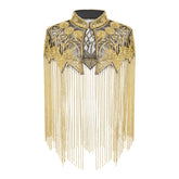 Sequin Beaded Fringe Evening Cape-boutique
