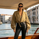 Vintage V Neck Fitted Jacket-boutique