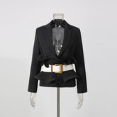 Wide Belt Tailored Blazer for Women-boutique