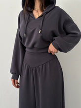Cropped V Neck Hoodie and V Waist Pants Set