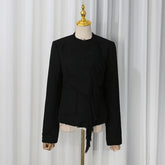 Fringe Wool Blend Cropped Jacket-boutique