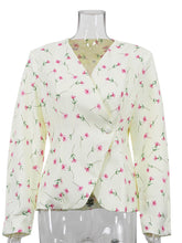 Fashion V Neck Floral Print Blazer