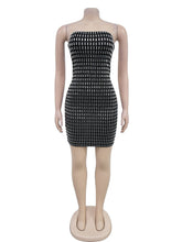 Sexy Glamorous Rhinestone Strapless Bodycon Mini Dress