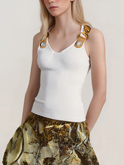 Casual Metal Decor Tank Top