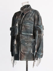 Fashion Camouflage-print Denim Jacket