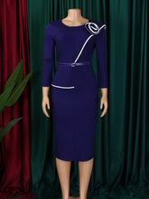 Fashion Asymmetry Belt Slim Fit Pencil Dress
