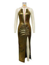 Sexy Deep V-neck High Slit Backless Party Dress