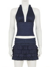 Polka Dot Print Halter Top Tiered Skirt Two Piece Set