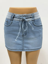 High Waist Lace-up Denim Package Hip Skirt