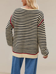 Vintage Crewneck Striped Pullover Sweater