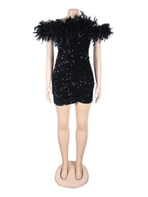 Sequin Off Shoulder Pleated Club Bodycon Mini Dress