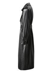 Fashion Faux Leather Trench Coat