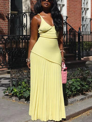 Fashion Knit Crop Top High Waist Maxi Skirt Set