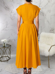 Fashion Sleeveless Tunic Hem Swing Maxi Dress