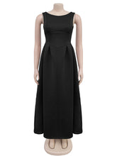 Retro Sleeveless Backless Pleated Party Dress