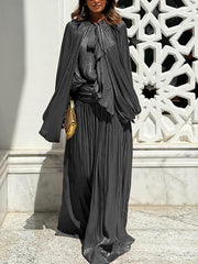 Elegant Voluminous Sleeve Gown Maxi Dress
