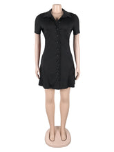 Casual Ruched Front Shirt Dress