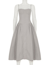 Sexy Spaghetti Strap Ruched A-line Maxi Dress