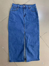 Fashion Denim Slit Long Skirt