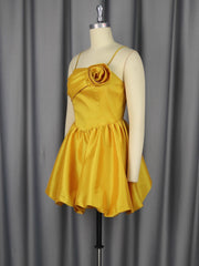 Elegant Spaghetti Straps Backless Party Mini Dress