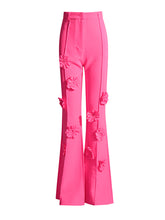 Three-dimensional Flower High-Waist Suit Pants