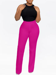 Casual Elastic High Waist Wide Leg Pants