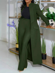 Elegant Lapel Collar Coat And Trousers Suit