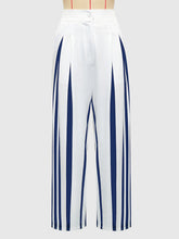 Fashion Striped High Waist Wide-Leg Trousers