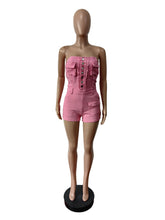 Fashion Strapless Elasticity Cargo Romper